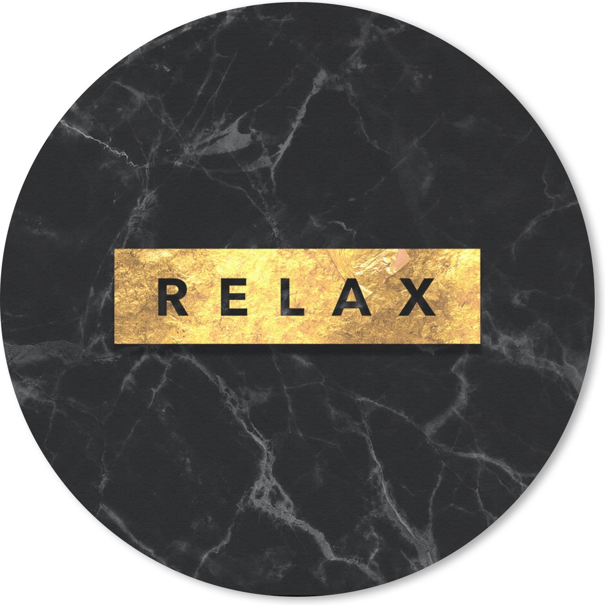 Muismat rond 50x50 cm - Mousepad Quote - Relax - Marmer print - Ronde muismatten