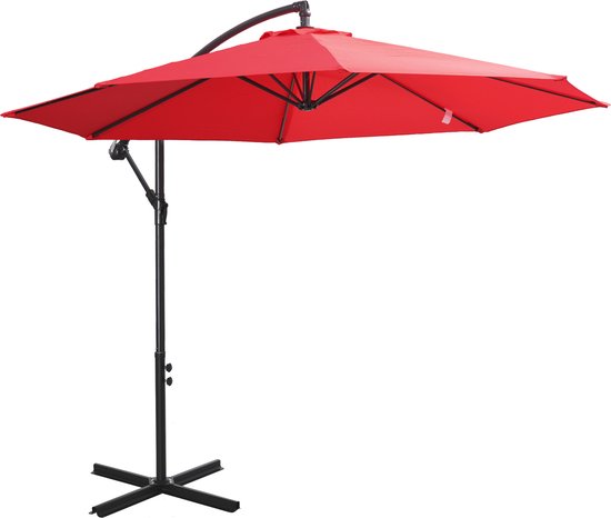 Outsunny Parasol parasol flottant détachable parasol à manivelle avec  manivelle 84D-037 | bol
