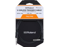 Roland PCS‑5‑TRA V‑Drum Triggerkabel – 1,5 m – 1/4" TRS Recht + Haakse Jack – Hoge‑kwaliteit OFC Percussiekabel