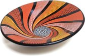 Floz Design grote fruitschaal - aardewerk met stippelpatroon - 37 cm - fairtrade