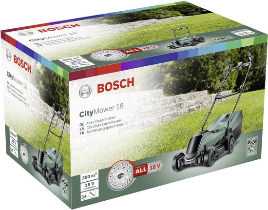 Bosch CityMower 18-300 Accu grasmaaier - Met 1 x  18 V accu en lader - Bosch