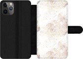 Bookcase Geschikt voor iPhone 11 Pro telefoonhoesje - Marmer print - Geometrie - Goud - Met vakjes - Wallet case met magneetsluiting