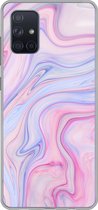 Geschikt voor Samsung Galaxy A51 hoesje - Marmer print - Kleuren - Pastel - Siliconen Telefoonhoesje