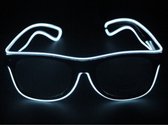 Feest bril met witte LED verlichting - Verkleedaccessoires/carnavalaccessoires - Festival musthave - Retro bril met licht