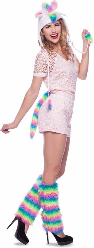 Folat - Unicorn Pet Met Staart (1 Stuks) - Carnaval - Carnaval kostuum - Carnaval accessoires
