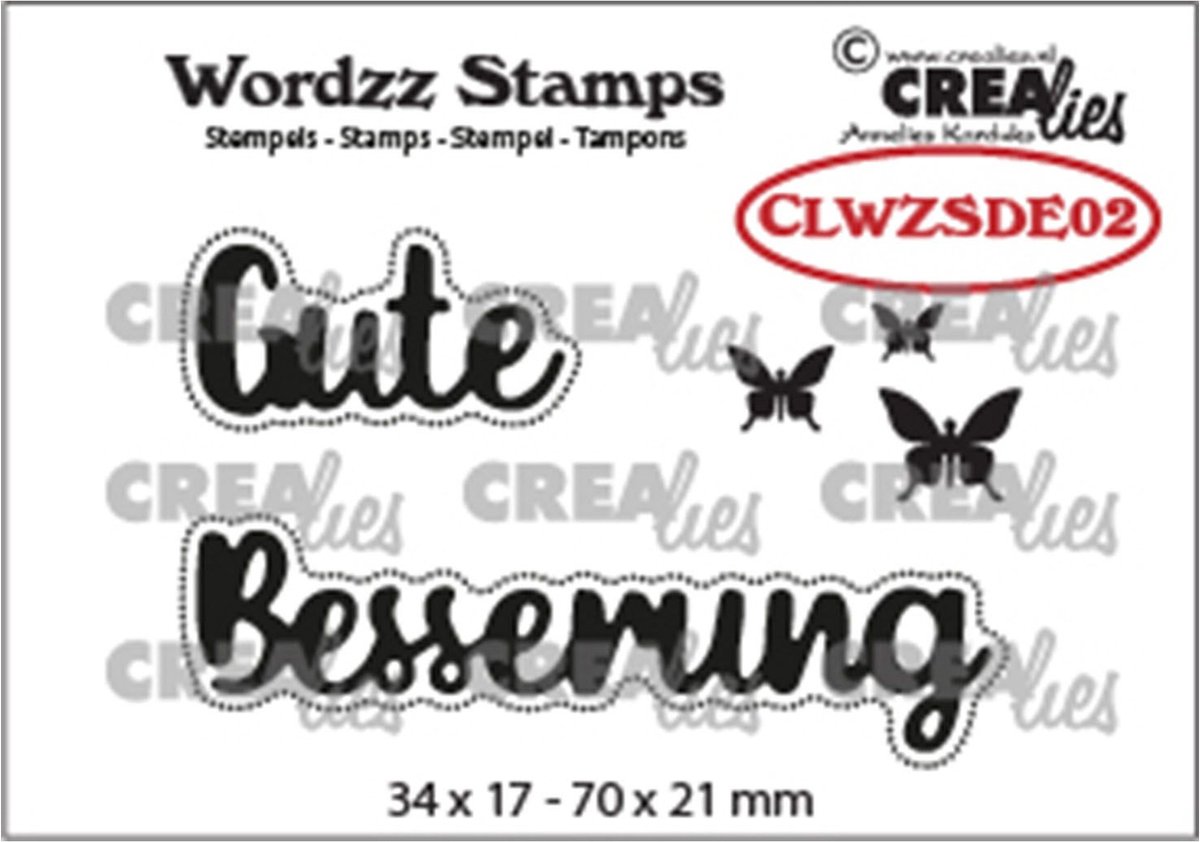 Crealies Wordzz stamps Gute besserung