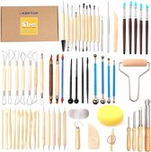 61-Piece Pottery Tool Set, Ceramic Tool Modelling Tool, DIY Potter Polymer Clay Sculpting Tools, Modelling Tool Set Clay, Sculpture Carving Tool for Potters Artists