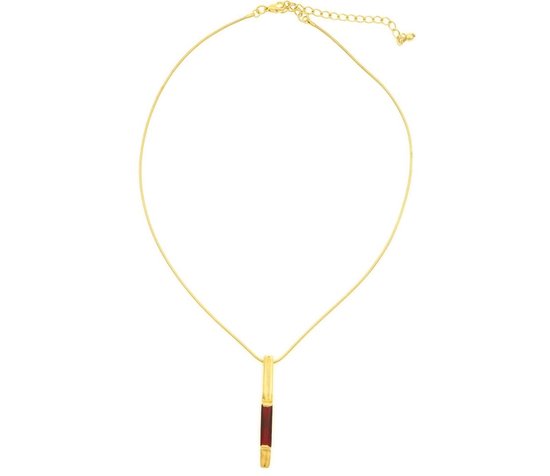 Behave Dames ketting goud-kleur met staaf hanger 40 cm