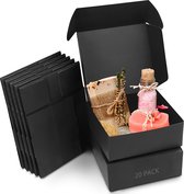 Kurtzy Coffrets Cadeaux Hobby Noir (Paquet de 20) - Taille de la boîte 12 x 12 x 5 cm - Présentations faciles à assembler Boîte à cadeaux - Fêtes, anniversaires, mariages, vacances