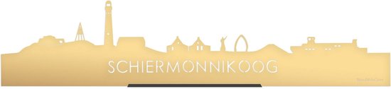 Standing Skyline Schiermonnikoog Goud Metallic - 60 cm - Woondecoratie design - Decoratie om neer te zetten en om op te hangen - Meer steden beschikbaar - Cadeau voor hem - Cadeau voor haar - Jubileum - Verjaardag - Housewarming - Interieur -