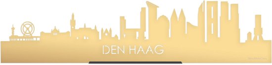Standing Skyline Den Haag Goud Metallic - 40 cm - Woon decoratie om neer te zetten en om op te hangen - Meer steden beschikbaar - Cadeau voor hem - Cadeau voor haar - Jubileum - Verjaardag - Housewarming - Aandenken aan stad - WoodWideCities