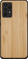Smartphonica Telefoonhoesje voor Samsung Galaxy A52 met houten look - backcover bamboo kunsthout hoesje - Bruin / Kunsthout;TPU / Back Cover geschikt voor Samsung Galaxy A52