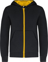 Sweatshirt Kind 10/12 Y (10/12 ans) Kariban Lange mouw Black / Yellow 80% Katoen, 20% Polyester