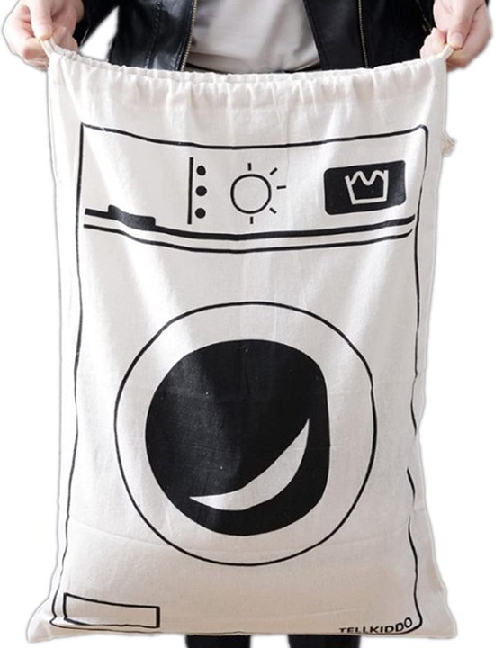 Katoenen Waszak met Trekkoord voor op Reis - Grote Capaciteit, Milieuvriendelijk Materiaal, Veelzijdige Functies, Ongebleekte Kleur (30 * 40cm
