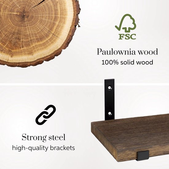 Kinderkamerdecoratie wandplanken 3 planken set rustieke