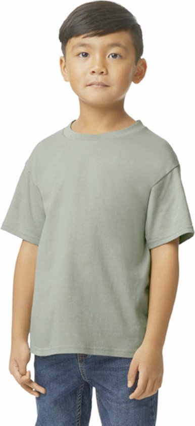 T-shirt Kind 3/4 years (XS) Gildan Ronde hals Korte mouw Sage 100% Katoen