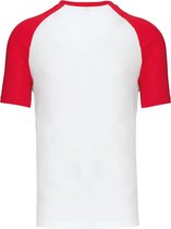 SportT-shirt Heren 3XL Kariban Ronde hals Korte mouw White / Red 100% Katoen