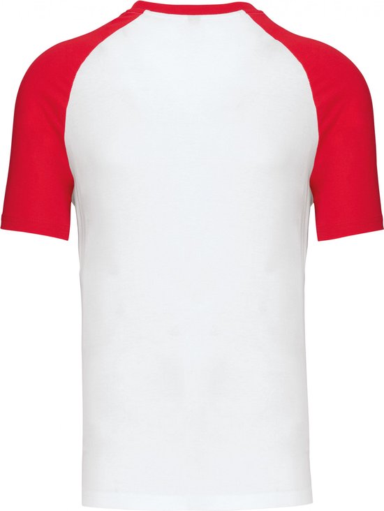 SportT-shirt Heren 3XL Kariban Ronde hals Korte mouw White / Red 100% Katoen