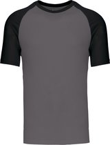 T-shirt Homme M Kariban Col rond Manche courte Gris Ardoise / Noir 100% Katoen