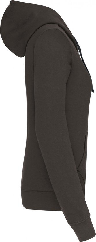 Sweatshirt Dames XL Kariban Lange mouw Dark Grey / Black 80% Katoen, 20% Polyester