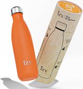 IZY Drinkfles - Oranje - Inclusief donatie - Waterfles - Thermosbeker - RVS - 12 uur lang warm - 500 ml