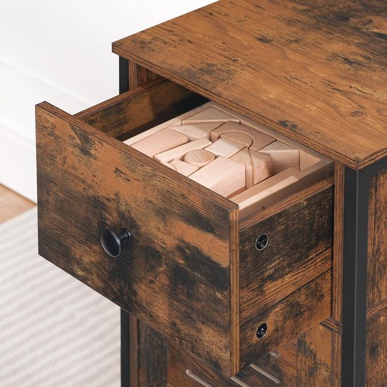 FORTE Temra 2 commode met 2 deuren en 2 laden, hout, oud