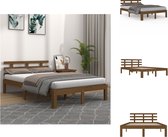 vidaXL Cadre de lit en bois - Marron miel - 205,5 x 203,5 x 69,5 cm (L x L x H) - Stable et confortable - Lit