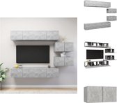 vidaXL Tv-meubelset - Hangend - Spaanplaat - Betongrijs - 80x30x30cm / 60x30x30cm - Montage vereist - 6-delig - Kast
