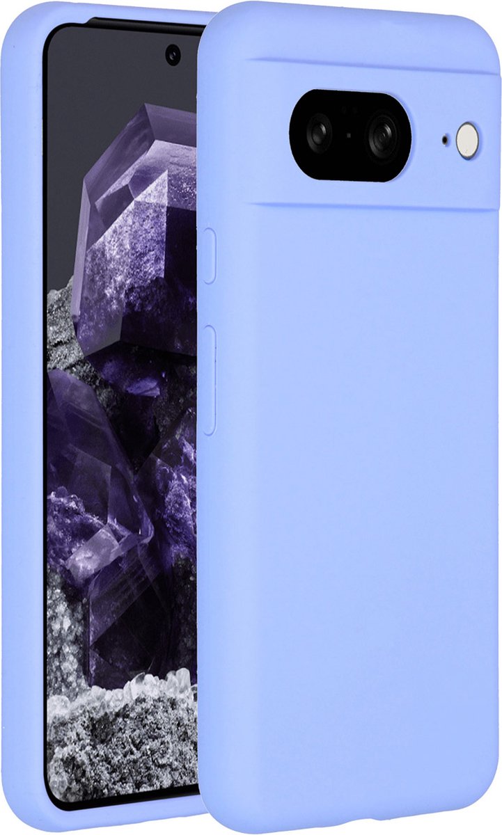 Accezz Hoesje Geschikt voor Google Pixel 8 Hoesje Siliconen - Accezz Liquid Silicone Backcover - Paars