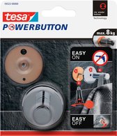2x Tesa Powerbutton chroom ronde haken large - Klusbenodigdheden - Huishouding - Tesa - Powerbutton - Ophanghaken/ophanghaakjes - Badkamer/keuken haken