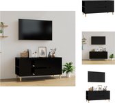 vidaXL Scandinavisch TV-meubel - 102 x 44.5 x 50 cm - zwart - Kast