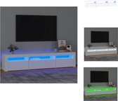 vidaXL TV-meubel LED RGB-verlichting - 195 x 35 x 40 cm - wit - bewerkt hout - Kast