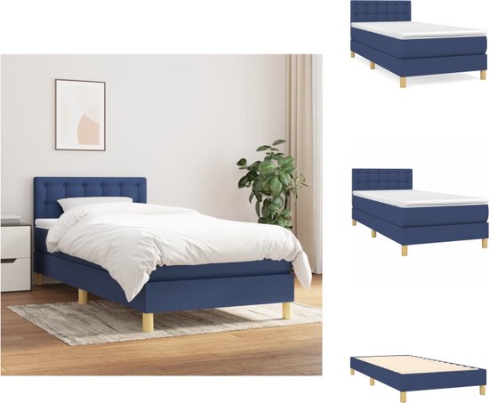 vidaXL Boxspringbed - Bed - 80x200 cm - Blauw - Bed
