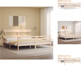 vidaXL Bedframe - Massief Grenenhout - 205.5 x 205.5 x 81 cm - Multiplex lattenbodem - Bed