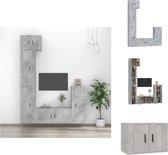 vidaXL TV meubel betongrijs 1x 57x34.5x40cm + 3x 40x34.5x100cm + 1x 100x34.5x40cm - Kast