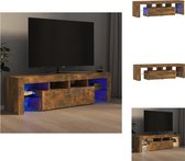 vidaXL TV-meubel - - Afmetingen- 140 x 36.5 x 40 cm - Kleur- Gerookt eiken - Met RGB LED-verlichting - Kast