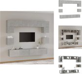 vidaXL TV-meubelset - Betongrijs bewerkt hout - 60x30x30 cm - 80x30x30 cm - 100x30x30 cm - 30.5x30x30 cm - Kast