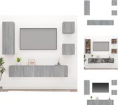 vidaXL TV-meubelset Grijs Sonoma Eiken - Set van 2x 30.5x30x30 cm - 1x 30.5x30x90 cm - 2x 80x30x30 cm - Kast