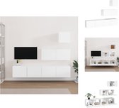 vidaXL - TV-meubelset - Wit - 30.5 x 30 x 30 cm / 80 x 30 x 30 cm (B x D x H) - Duurzaam hout - Kast