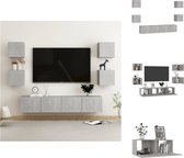 vidaXL Televisiekast Trendy Betongrijs - 80 x 30 x 30 cm - Met boekenvakken - Spaanplaat - Kast