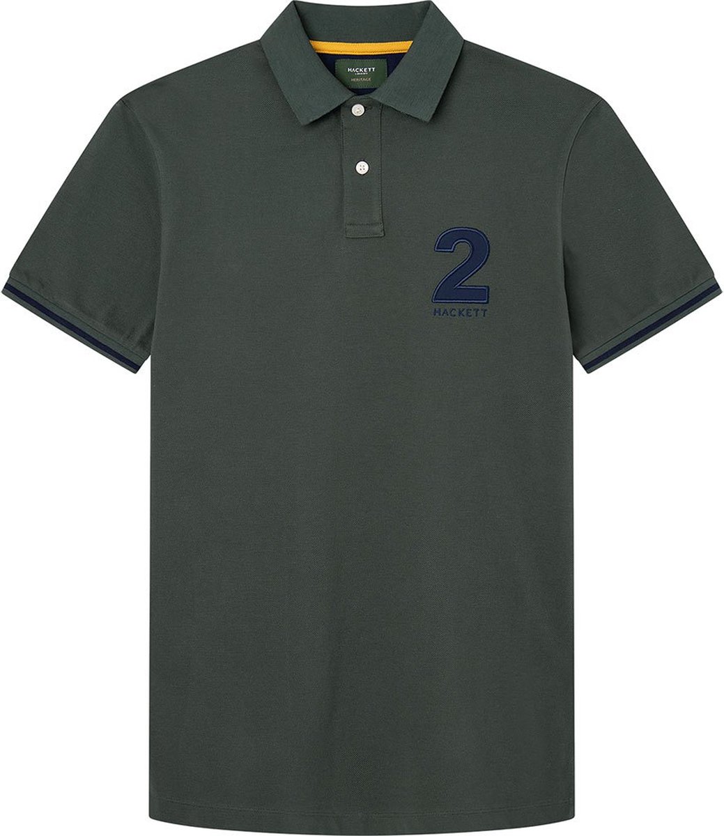 Hackett Heritage Number Polo Met Korte Mouwen Groen L Man