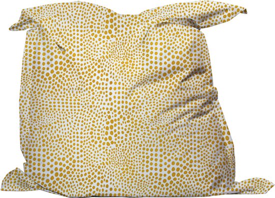 LoveThisArt Zitzak - Zitzak Okergeel - Grote zitzak - Large - 135x175 cm - Gele zitzak voor buiten - Zitzak met print