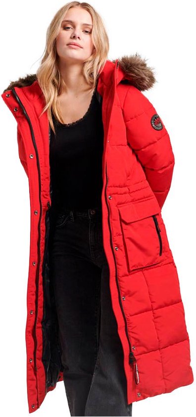 Superdry Everest Longline Pufferjack Rood XS Vrouw