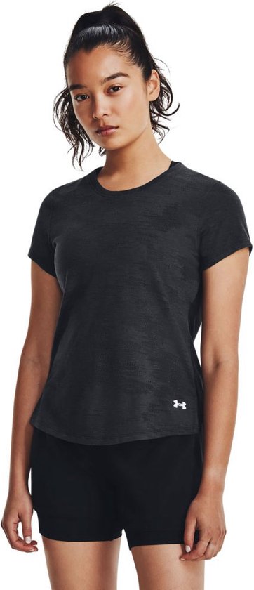 T-shirt Under Armour Streaker Speed ​​​​Camo manche courte Zwart XS femme