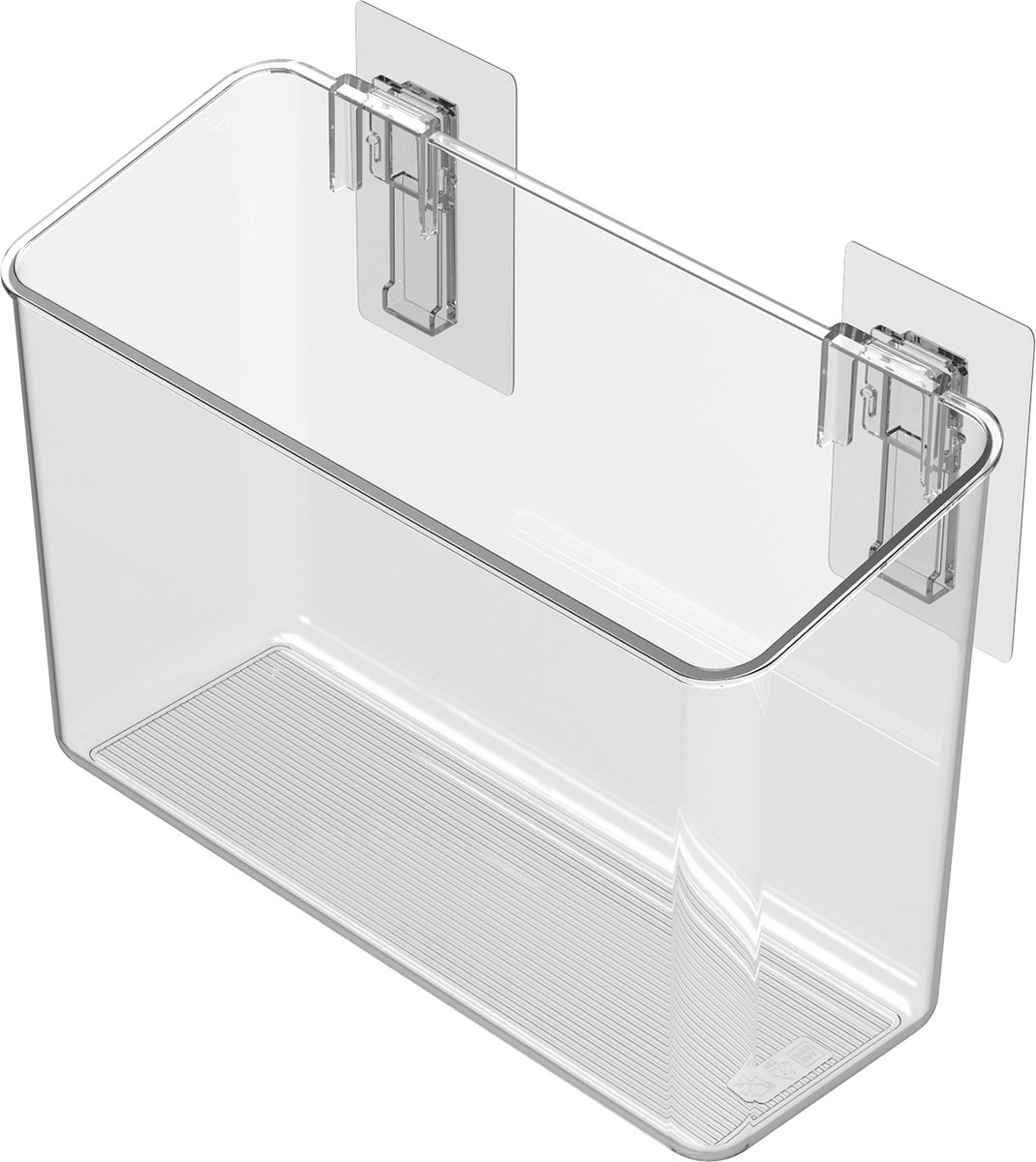 So Clever zelfklevend Opbergbakje hangend medium - Transparant - Ophangen zonder boren | Zelfklevend | BPA-vrij