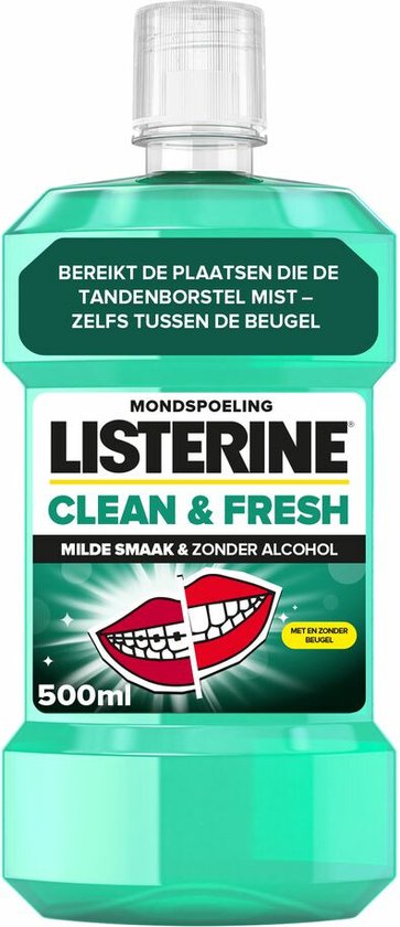 Foto: Listerine mondwater clean fresh zonder alcohol 500 ml