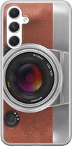 Leuke Telefoonhoesjes - Hoesje geschikt voor Samsung Galaxy A54 - Vintage camera - Soft case - TPU - Print / Illustratie - Bruin
