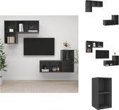 vidaXL Tv-meubelset - Hoogglans grijs - 37 x 37 x 72 cm - 4 stuks - Kast