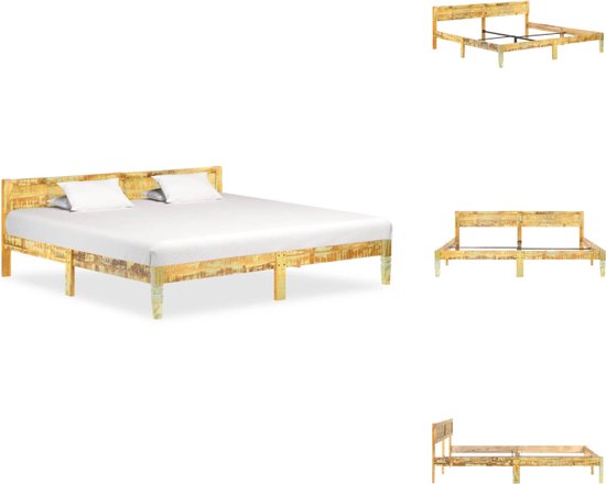 vidaXL Houten Bedframe - Vintage Meubel - 205 x 205 cm - Massief gerecycled hout - Bed