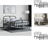 vidaXL Bedframe Klassiek - Metaal - 207 x 125 x 100 cm - Zwart - Bed